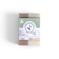 hemp collective peppermint soap on white background