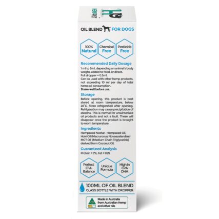 Hemp Pet - Hemp Oil Blend with Hoki Fish & MCT Oil for Dogs 100ml - Image 5