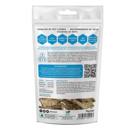 HempPet - New Zealand Hoki Fish Hemp Infused Treats for Cats 70g