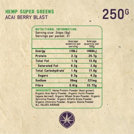 Royal Hemp - Hemp Super Greens - Acai Berry Blast - 250g