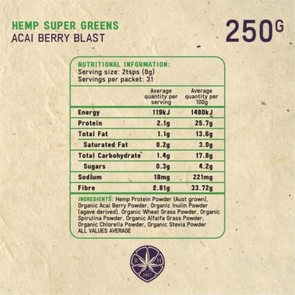 Royal Hemp - Hemp Super Greens Acai Berry Blast 250g - Image 2