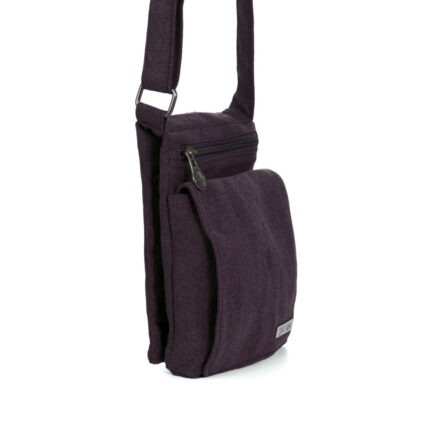 Sativa Metro Hemp Bag In Plum Side Angle