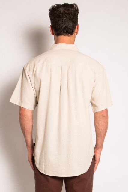 Braintree - Mens Premium Rayon Hemp Short Sleeve Shirt - Bone - Image 3