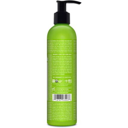 Dr. Bronner's Organic Hand and Body Lotion Patchouli Lime 237ml rear of bottle