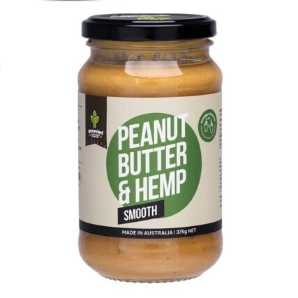 grounded peanut butter with hemp seeds