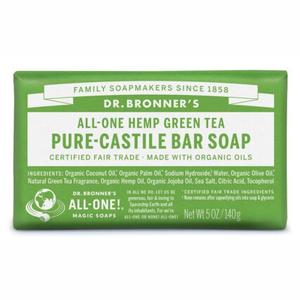 Dr Bronner's - Green Tea Pure Castile Bar Soap