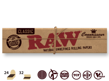 RAW - Classic 1 1/4 Hemp Papers With Tips