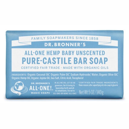 Dr. Bronner's Baby Unscented Pure Castile Bar Soap