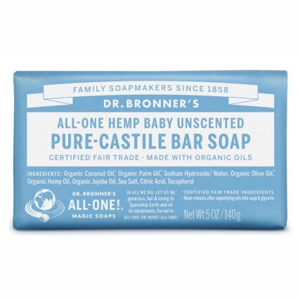 Dr Bronner's - Baby Unscented Pure Castile Bar Soap