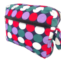 Sativa companion polka dot bag 45 degree view on white background