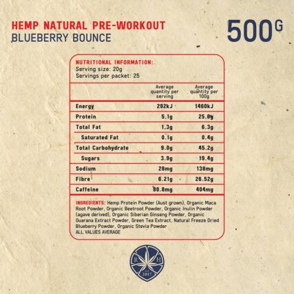 Royal Hemp - Natural Pre-Workout Blueberry Bounce 500g - Image 3