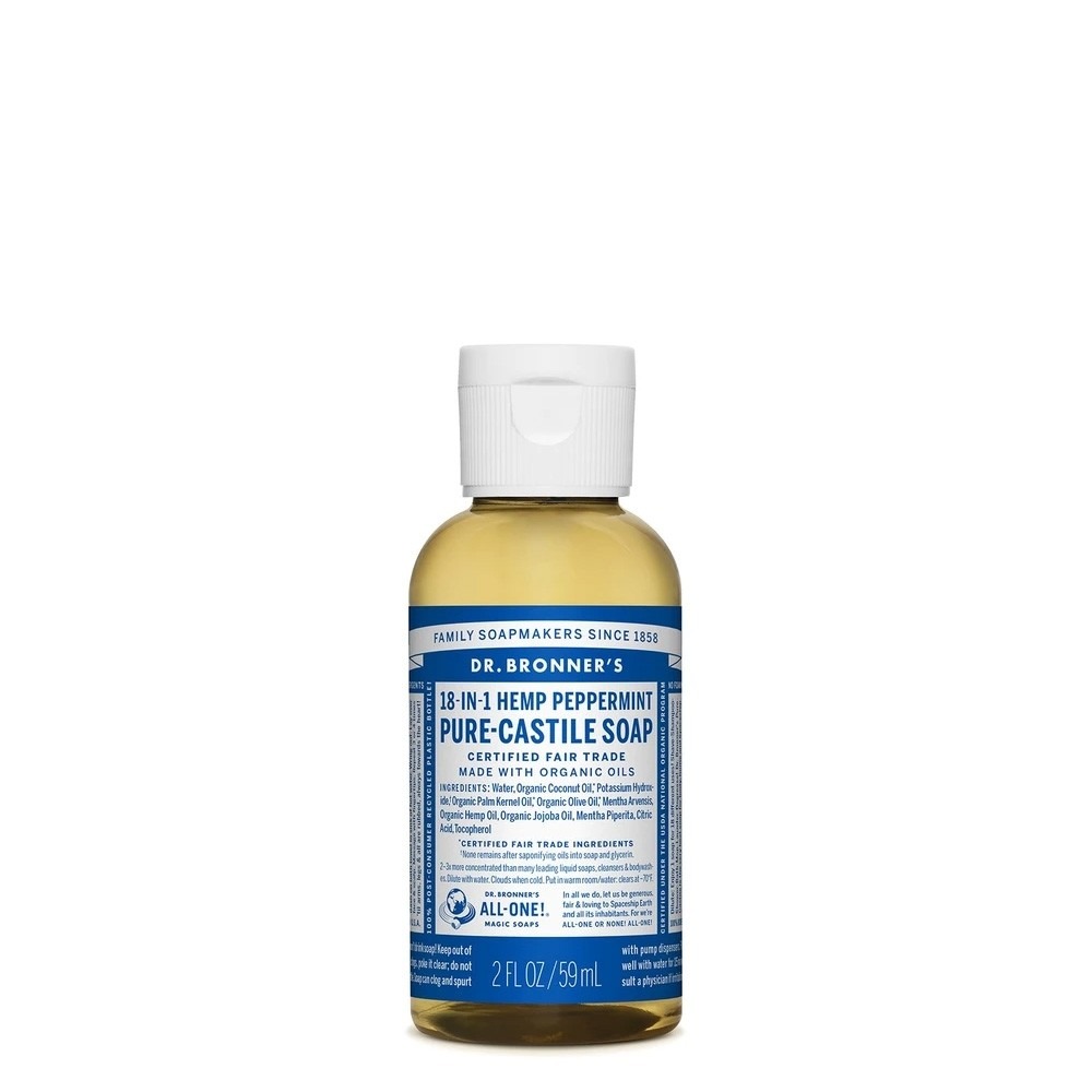 Dr Bronner's - Peppermint Pure Castile Soap 59ml Online - Hemp Store