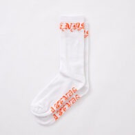 Afends reborn hemp crew socks in white and orange