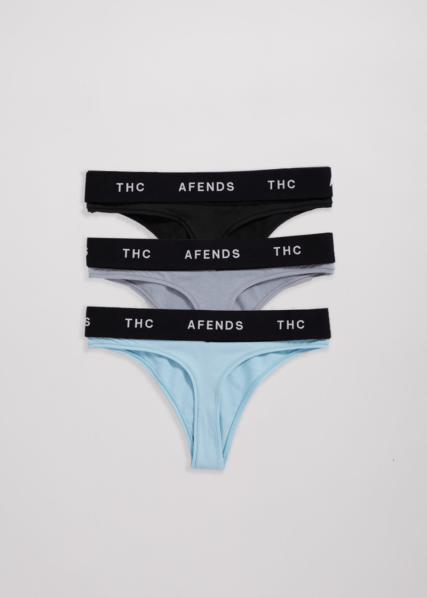 Afend Romy Hemp G-string in three colours, black, grey and sky blue