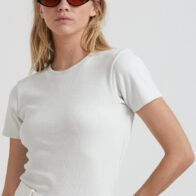 Afends Replay Hemp Ribbed T-shirt in White