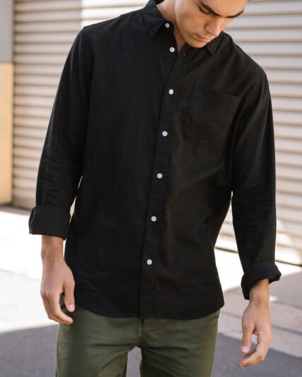 Hemp Clothing Australia - Men's Long Sleeve Newtown Shirt - Image 7
