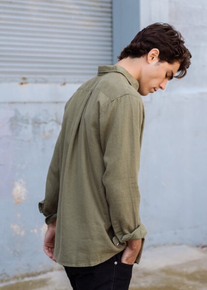 Hemp Clothing Australia - Men's Long Sleeve Newtown Shirt - Image 6