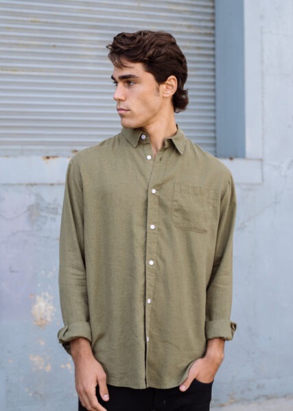 Hemp Clothing Australia - Men's Long Sleeve Newtown Shirt - Image 8