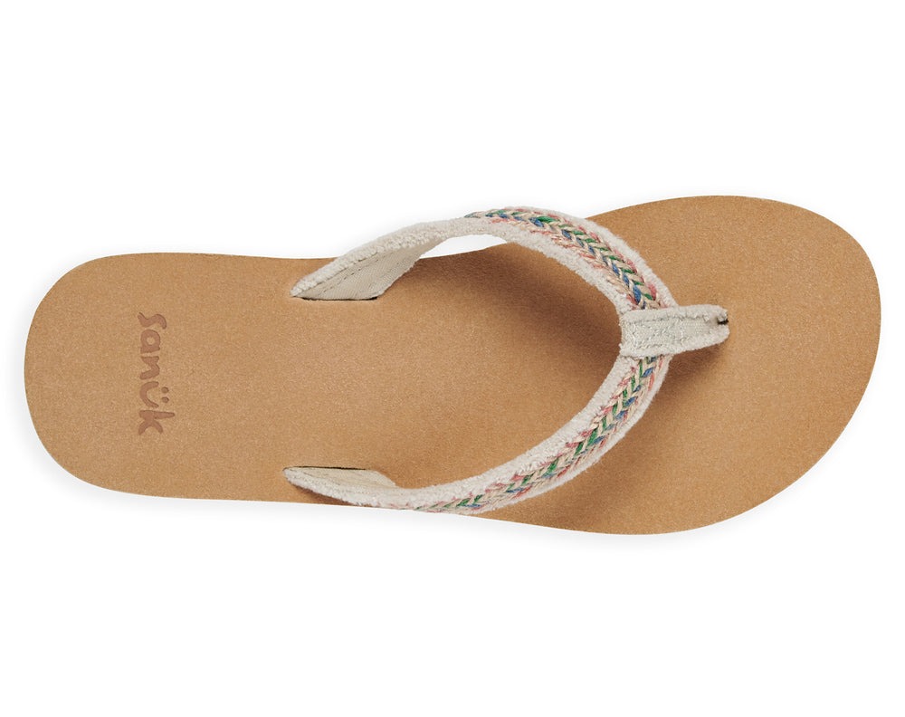 Buy Sanuk - 'Fraidy' Hemp Flip Flops - Sand Multi - Hemp Store