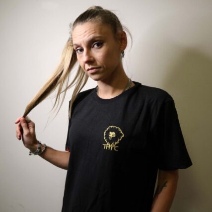 THTC - Gold Lion Embroidered Hemp Tee - Image 2