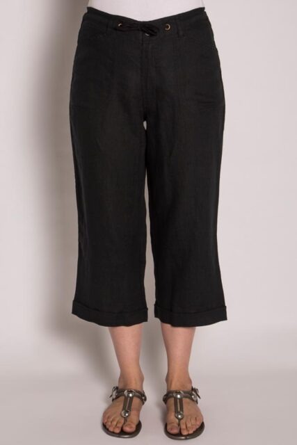 Braintree - Ladies 100% Hemp 3/4 Pants Black - Image 2