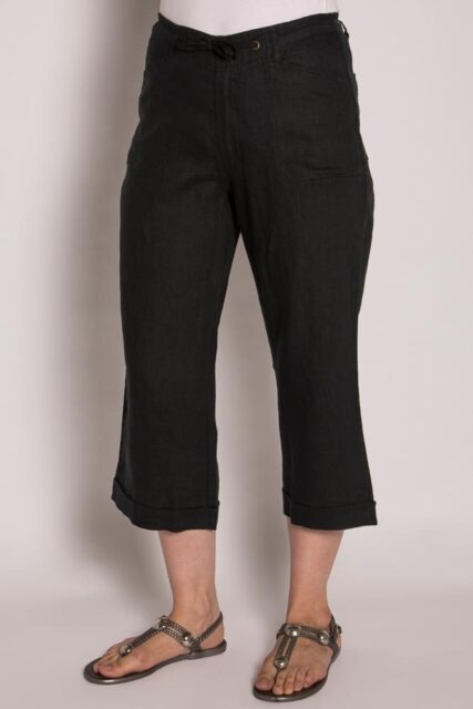 Braintree - Ladies 100% Hemp 3/4 Pants Black - Image 3