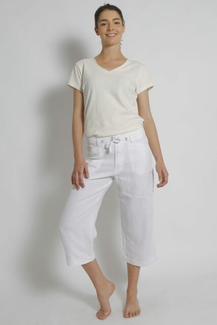 Braintree - Ladies 100% Hemp 3/4 Pants White