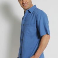Braintree - Mens Hemp Rayon Short  Sleeve Shirt - Blue