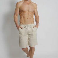 Braintree - Mens 100% Hemp Drawstring Shorts - Bone