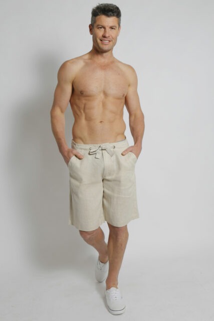 Braintree - Mens 100% Hemp Drawstring Shorts - Bone