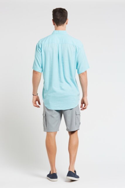 Braintree - Mens Hemp Rayon Short  Sleeve Shirt - Aqua