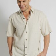 Braintree - Mens Premium Rayon Hemp Short Sleeve Shirt - Bone