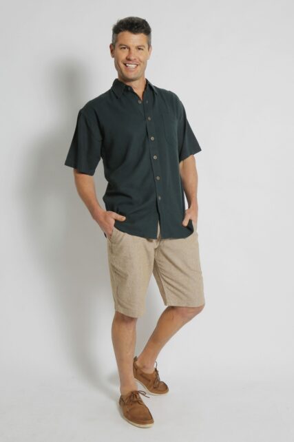 Braintree - Mens Hemp Rayon Short  Sleeve Shirt - Bottle - Image 3