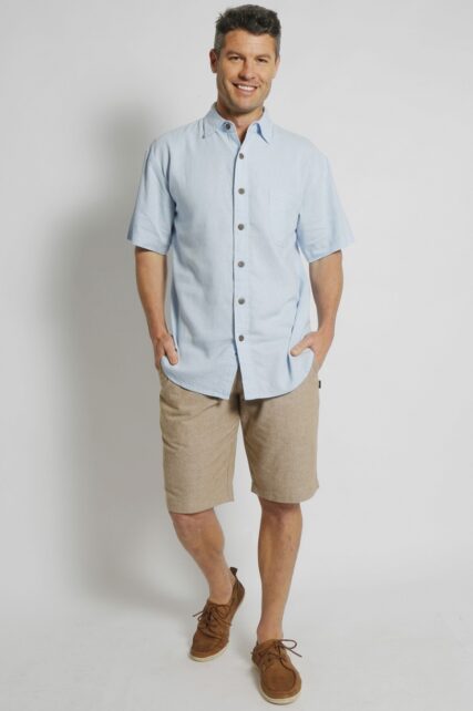 Braintree - Mens Premium Rayon Hemp Short Sleeve Shirt - Sky