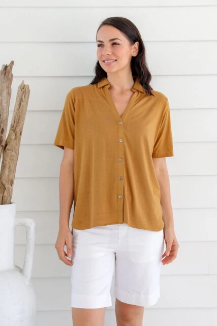 Braintree - Bamboo Jersey Short Sleeve Shirt - Sudan Brown