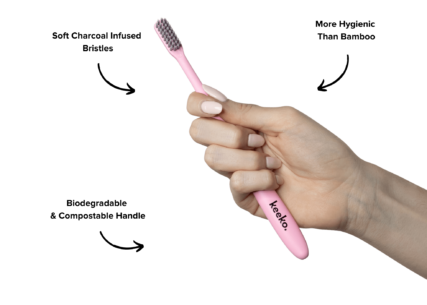 Keeko - Biodegradeable Toothbrush - Pink