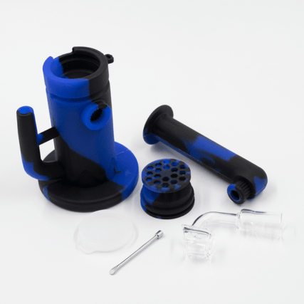 Planet X - Silicone Steel Dab Rig  Black & Blue