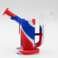 Planet X - Silicone Steel Dab Rig  Red White & Blue