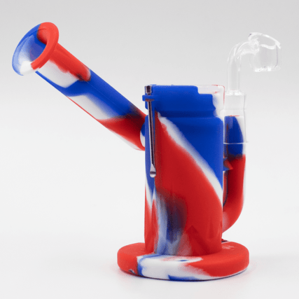 Planet X - Silicone Steel Dab Rig  Red White & Blue