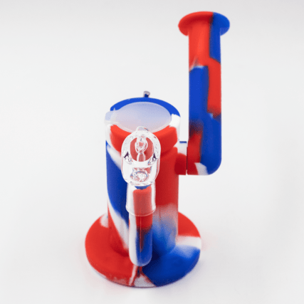 Planet X - Silicone Steel Dab Rig  Red White & Blue