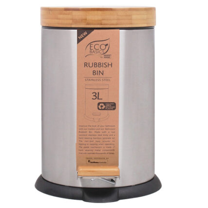 White Magic - Eco Basics Stainless Steel Rubbish Bin 3L