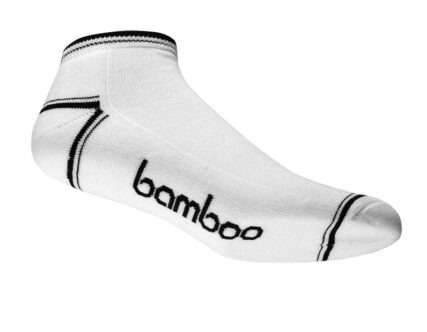 Bamboo Textiles - Ankle Ped Sport Socks White/Black