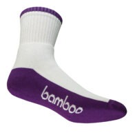 Bamboo Textiles - Sport Crew Socks White/Purple