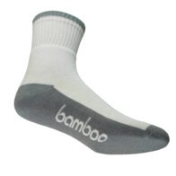 Bamboo Textiles - Sport Crew Socks White/Grey