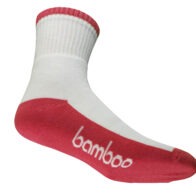 Bamboo Textiles - Sport Crew Socks White/Watermelon