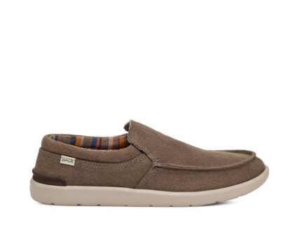Sanuk - Mens Hangout Hemp Surfers Shoes - Lite Brown - Image 2