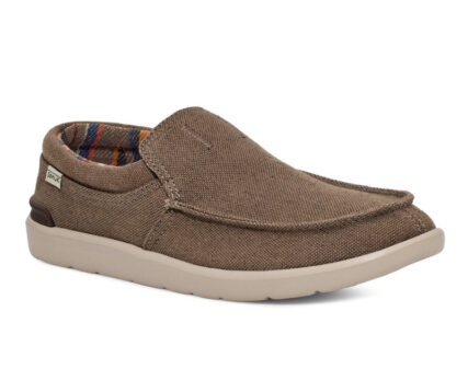 Sanuk - Mens Hangout Hemp Surfers Shoes - Lite Brown