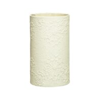 Ecomax white paper pottery toilet brush holder on white background.