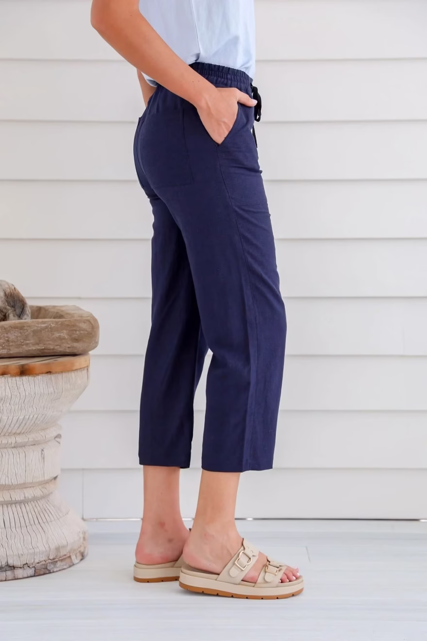 Braintree - Ladies Hemp 7/8 Pants Navy - Image 2