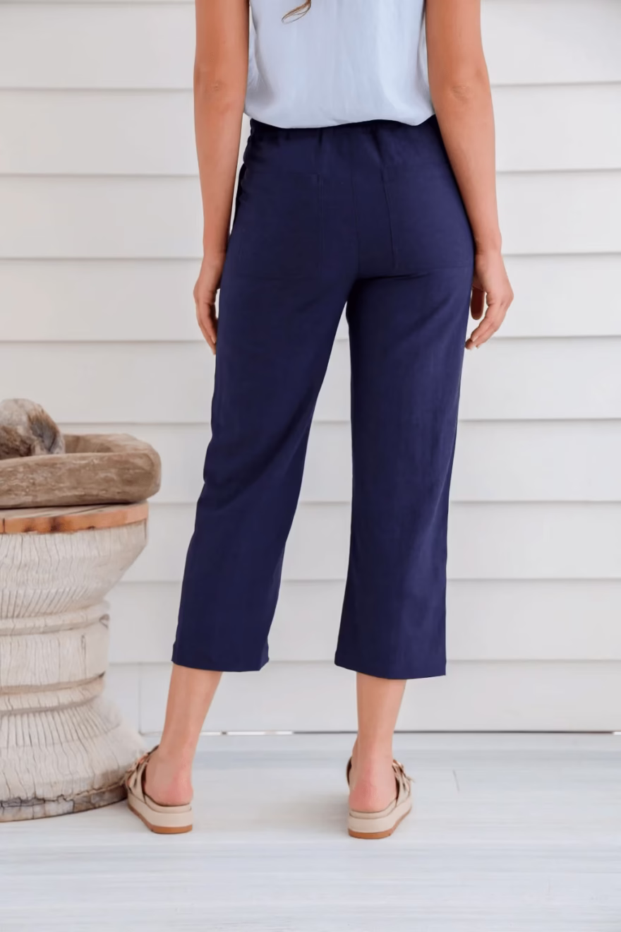 Braintree - Ladies Hemp 7/8 Pants Navy - Image 3